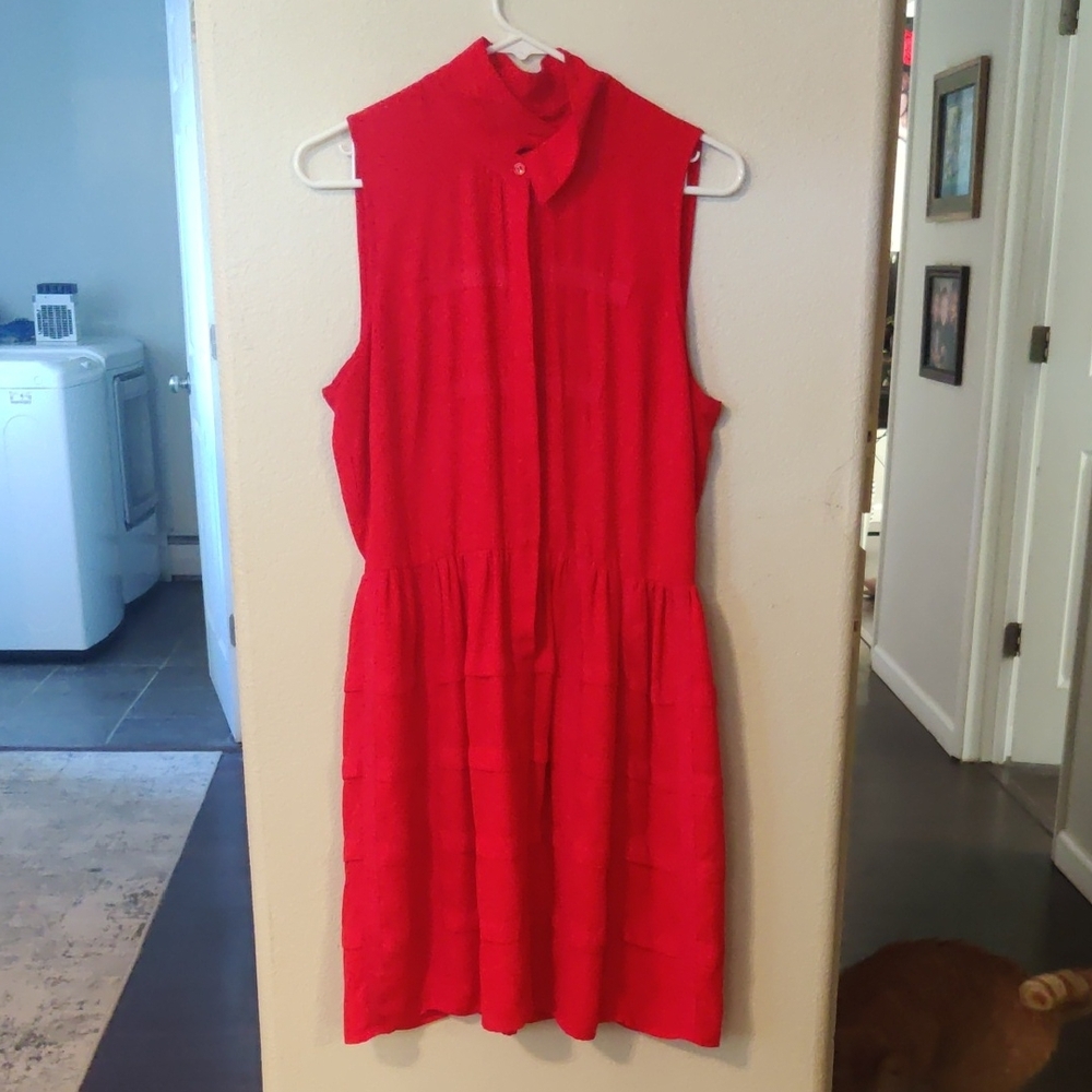 Sleeveless Red Dress Size 8 Badgley Mischka